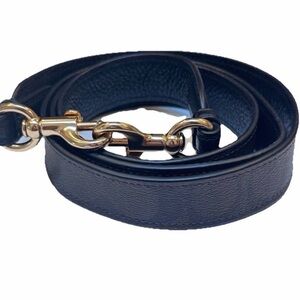 COACH Brown Signature Print Pebble Leather Replacement Strap 44” Gold HW